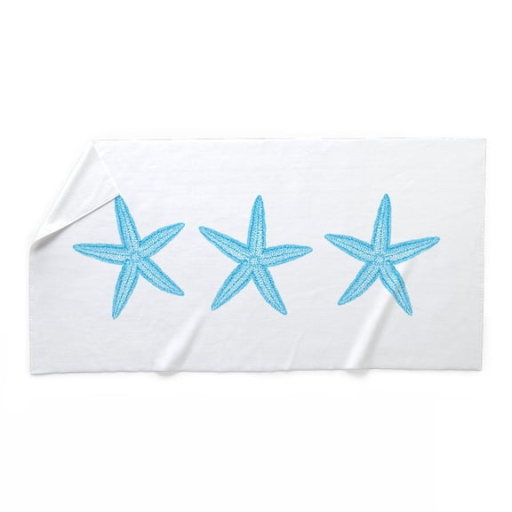 CafePress - Aqua Blue Starfish - Large Beach Towel, Soft 30"x60" Towel with Unique Design