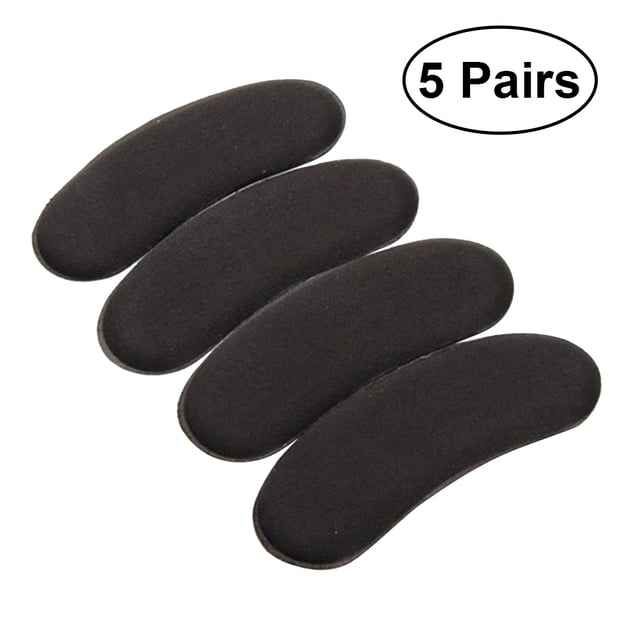 EeaseMX 5 pares de almohadillas autoadhesivas para el talón, almohadillas de esponja y pegatinas (negro)