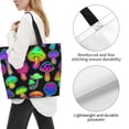 thumbnail image 3 of Balery Bright Mushrooms Bolsa Tote Estilo Estético con Cremalleras, Bolsa de Hombro, Bolsa de Compras Grande y Plegable, 3 of 7