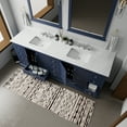 thumbnail image 4 of Dukes 84 in W Navy Blue Double Vanity, Carrara Marble Top, Faucet Set, and 34 in Mirrors, 4 of 10
