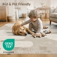 thumbnail image 4 of ODIKA 3'x5' Beige Abstract Cloud Formation Textured Washable Throw Rug Flowing Shapes With Layered Geometric And Subtle Stain Resistant, Low Profile, Non-Slip for Entryway, Kitchen, Mudroom, 4 of 7