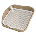 thumbnail image 1 of Indoor Dog Potty with Splash Wall, Pee Pad Holder for Small Dogs Indoor Dog Potty Tray with Raised Fences, Removable Mesh Grid Pad for Large Space Dog Training Toilet, 1 of 8