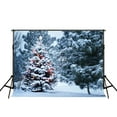 thumbnail image 2 of ABPHOTO Polyester Winter Scenic Backdrop for Photography Snow Christmas Tree Background for Fond Studio Photos 7x5ft, 2 of 4