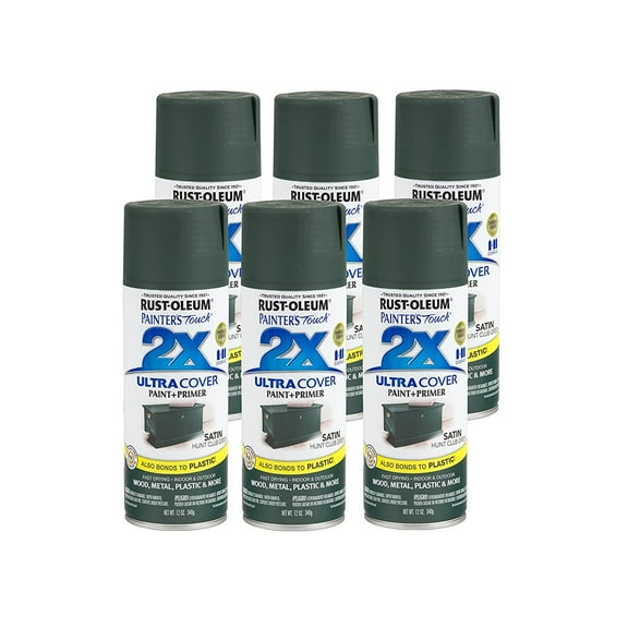 Rust-Oleum 249074-6 PK Painter's Touch 2X Ultra Cover, 6 Pack, Satin Hunt Club Green