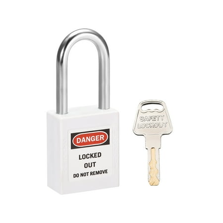 Uxcell Lockout Tagout Locks 1-1/2 Inch Shackle Alike Padlock Lock Plastic White