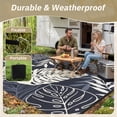 thumbnail image 5 of SIXHOME Outdoor Rug 9'x12' Waterproof Reversible Patio Rug Boho Geometric Indoor Outdoor Rugs Lightweight Plastic Straw Ourdoor Carpet for RV Camping Deck Balcony Modern Porch Decor Blue, 5 of 7