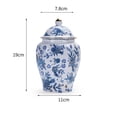 thumbnail image 3 of Ceramic Ginger Jar Lid Blue White Porcelain Crafts Gift Porcelain Jars for Kitchen Countertop Storage   Style A, 3 of 9