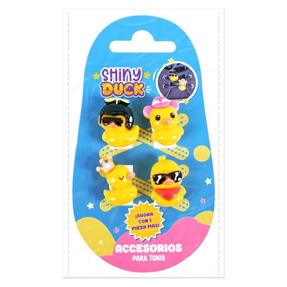 Accesorios para Tenis Prichos Shiny Duck Multicolor de Plástico 4 Piezas por Empaque