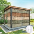thumbnail image 6 of Outdoor Curtains for Patio Waterproof, Farmhouse Sage Green Brown Outdoor Privacy Panels Grommet, Vintage Wooden Striped Blackout Outside Curtains for Porch/Cabana/Pergola/Gazebo 54"x95", 2 Panels, 6 of 8