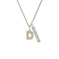 thumbnail image 2 of Delight Jewelry Goldtone Crystal Initial - D - Silvertone Guardian Angel Bar Charm Necklace, 23", 2 of 4