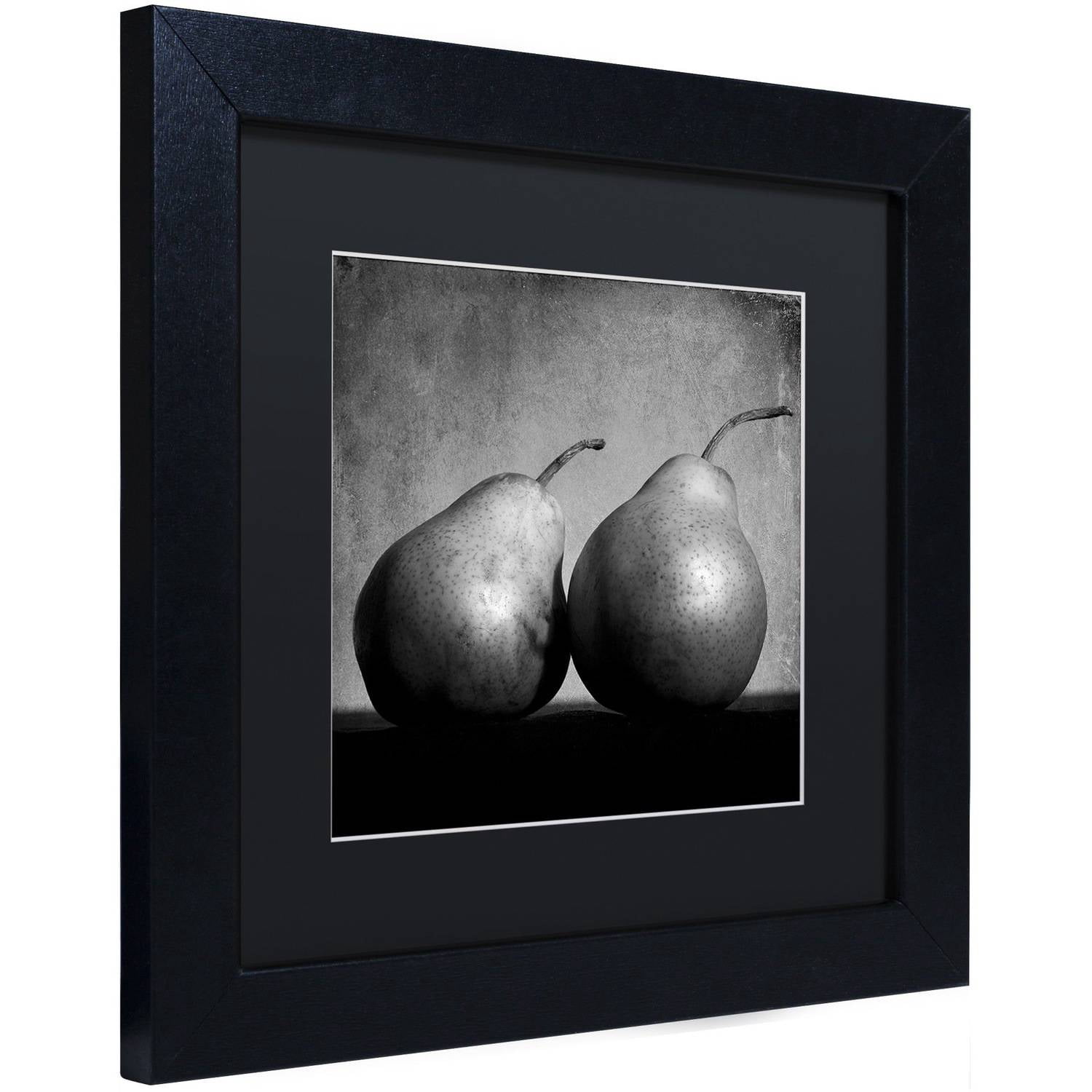 Trademark Fine Art "Coqueteo Peras" Canvas Art by Moises Levy Black Matte, Black Frame