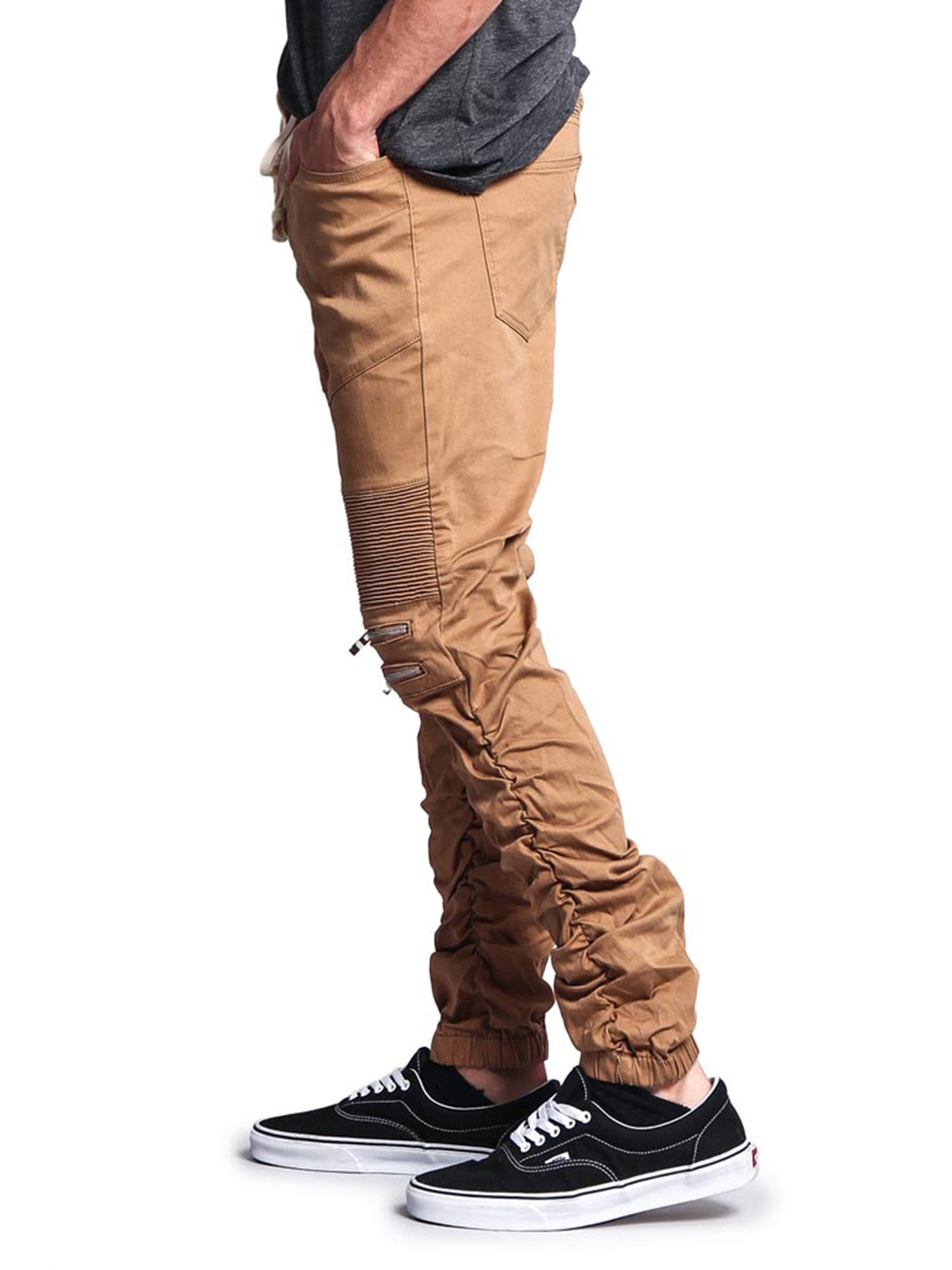 Victorious Men's Scrunch Stacked Biker Twill Jogger Pants Victorious Men's Scrunch Stacked Biker Twill Jogger Pants