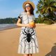 thumbnail image 4 of Balery Spiders On The Web 1 Vestidos sueltos de manga corta para mujer, vestidos de verano 2025, vestidos casuales de corte A con vuelo., 4 of 6