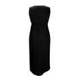 thumbnail image 4 of FRSASU formal Wedding Guest Ruffle Dresses for Women Cocktail V-Neck Sleeveless Wrap Ruched Party Graduation Dress Black, 4 of 6
