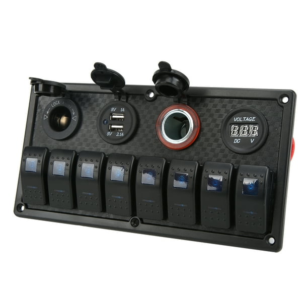 Udsigt mild Forblive Car Rocker Switch Panel, Universal Voltage Monitoring Dual USB Toggle Switch  For Ships - Walmart.com