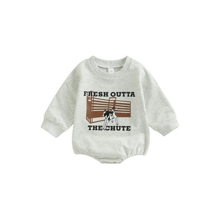 

Newborn Baby Girl Boy Cow Print Sweatshirt Romper Crewneck Oversized Onesie Long Sleeve Outfit Cute Fall Winter Clothes