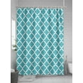 thumbnail image 5 of Shower Curtains Abstract White Geometric Turquoise Bath Curtain Simple Style Waterproof Bathroom Shower Curtain Set with Hooks Decoration 36 x 72 Inches, 5 of 7