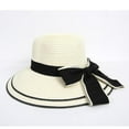 thumbnail image 2 of Jalioing Panama Hat for Women Fashion Wide Brim UV Protection Beach Foldable Bowtie Straw Sun Hat Vacation Headwear, 2 of 2
