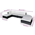 thumbnail image 2 of vidaXL 6 Piece Patio Lounge Set with Cushions Poly Rattan Black, 2 of 4