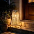 thumbnail image 4 of Solar Floor Lamp Rattan Solar Lanterns Outdoor Waterproof,Solar Floor Lamp,Outdoor Floor Lamp,Solar Lanterns Solar Powered Wicker Outdoor Lamp,Rattan Wicker Lights Hand Woven Lamp for Garden, 4 of 8