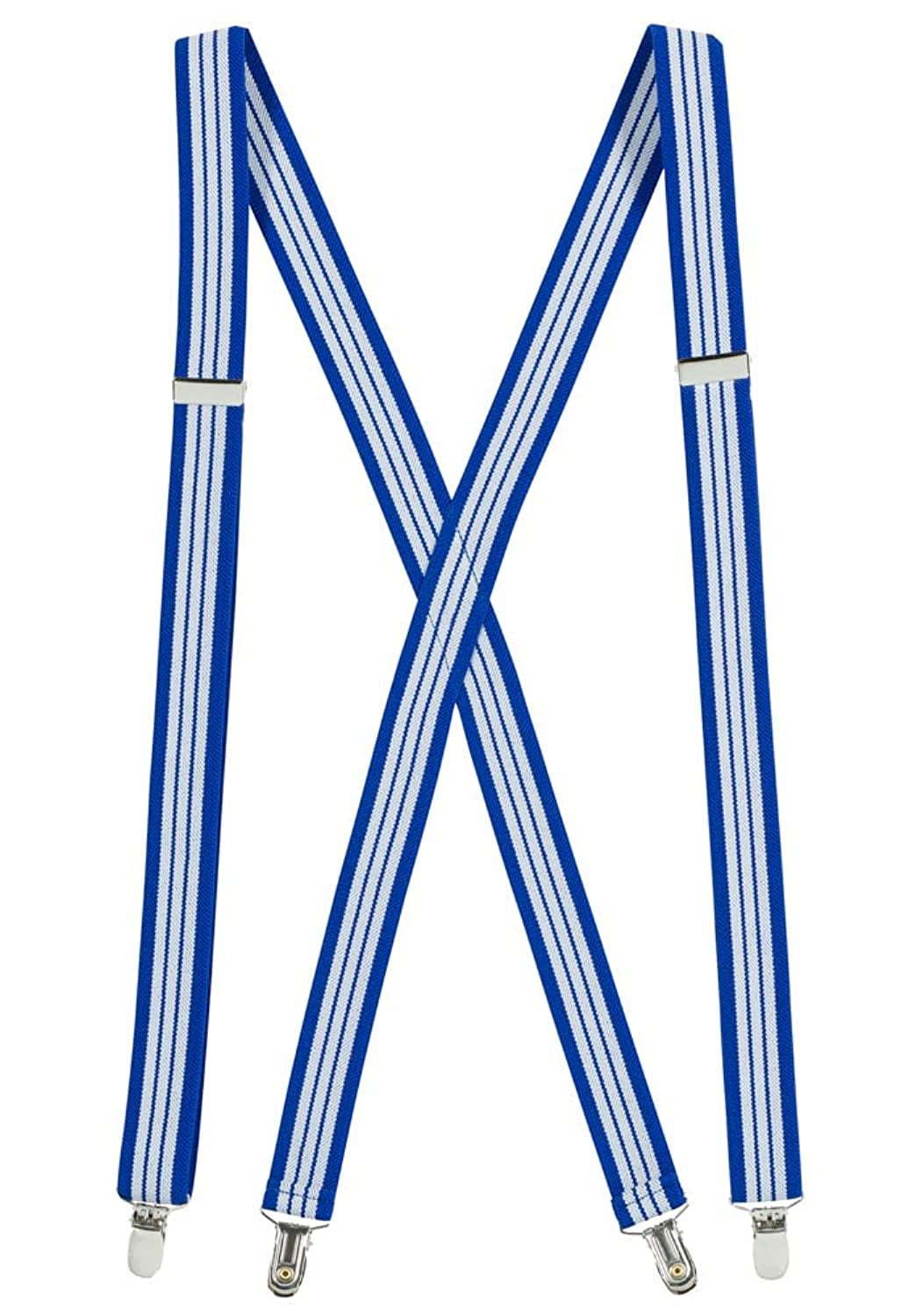 Hold'em Men xBack Adjustable Straight Clipon Suspenders Striped