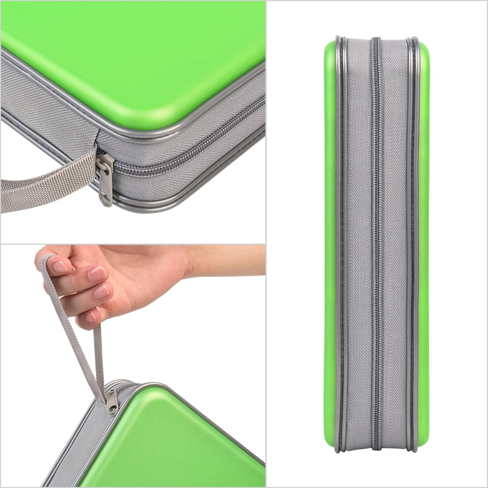 (2 pack) 96 Capacity CD Case,Green Hard Plastic CD/DVD Holder Portable Wallet