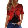 thumbnail image 2 of Inverlee Halloween Shirts Women Plus Size Pumpkin Ghost Graphic Tees Trendy V Neck T-shirt Short Sleeve Holiday Blouse Tops Halloween Clothes, 2 of 5