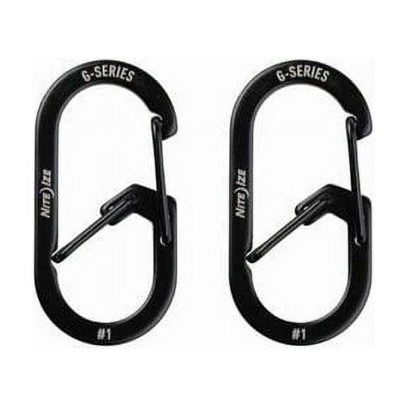 Nite Ize 102518 No. 1 Carabiners, Black - Pack of 2