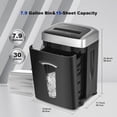 thumbnail image 5 of 120-Minute Paper Shredder - 15-Sheet Capacity, 30L（7.9 Gallon） Bin, 58dB Quiet Operation, P4 Cross-Cut Heavy-Duty Shredder for Home & Office Use, 5 of 5