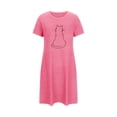 thumbnail image 5 of Sakmal Short Moomoo Womens Nightgown Pink Comfy Mumu Dress Short Sleeve Cat Print Nightgowns for Women, 5 of 5