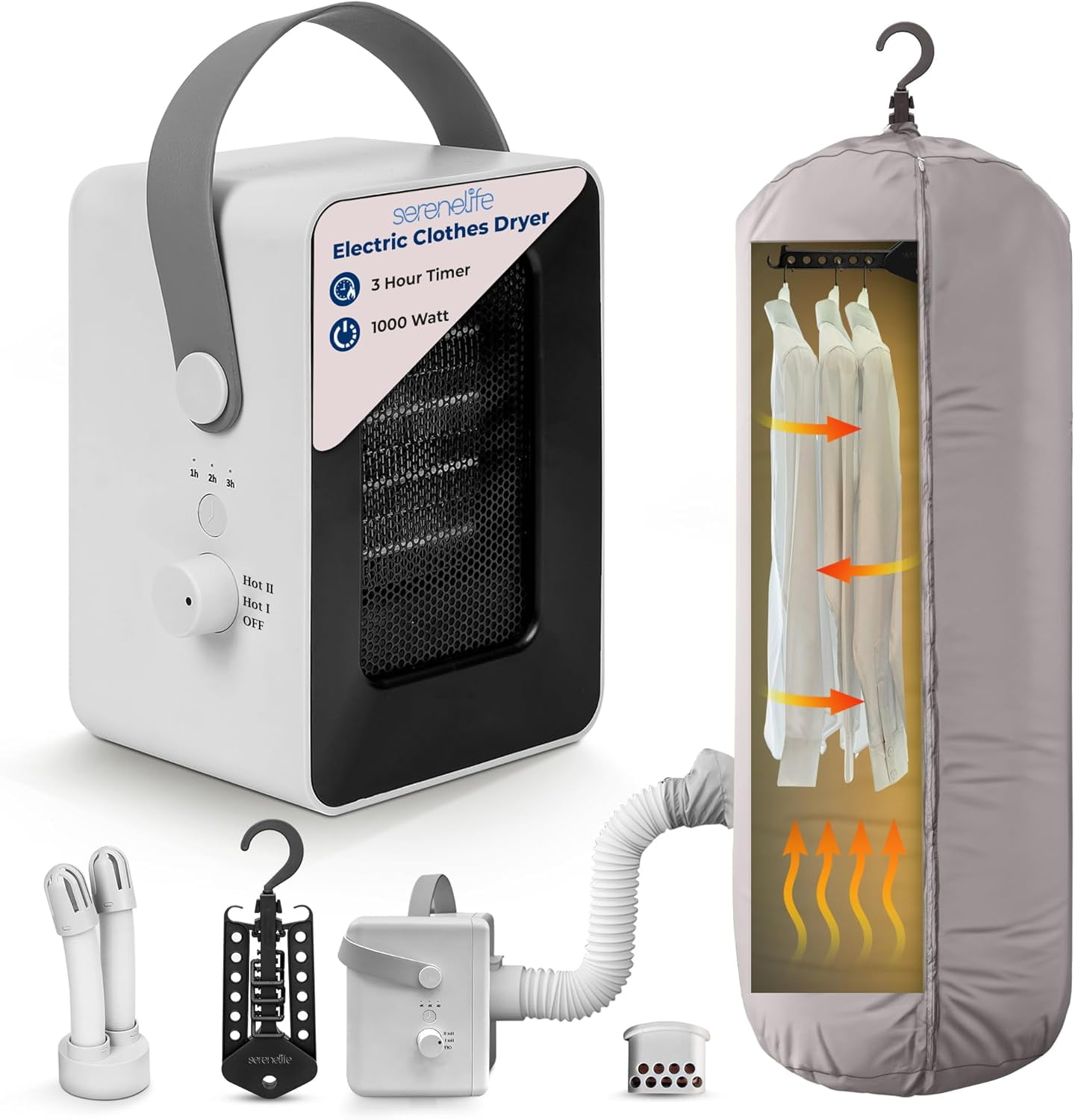 1000W Portable Dryer, Mini Heater & Aroma Diffuser for Home/Apartment – Dries Clothes, Shoes, Hats, Gloves, and More