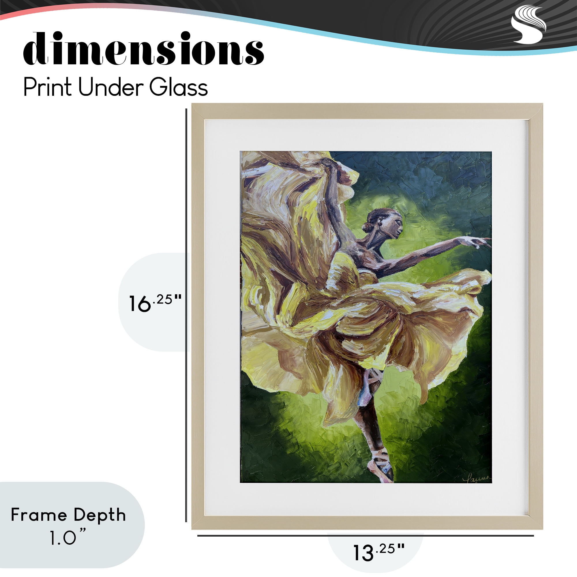 Stupell Industries Primavera Ballet Dancer Birch Framed Print Under Glass, design by Lauren Luna