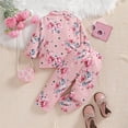 thumbnail image 6 of Bearichfupo Kids Toddler Baby Girls Spring Autumn Cotton Print Long Sleeve Coat Pants Suit Outfits Clothes,Girls' Pant Sets Sizes 2-3 Years, 6 of 6