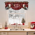 thumbnail image 2 of Merry Christmas Tie Up Valances Curtain, Xmas Cow S Red Black Buffalo Plaid Adjustable Rod Pocket Short Window Treatment Tie Up Curtains Valances for Kitchen Living Room Bathroom 54x18 In, 2 of 9