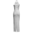 thumbnail image 3 of CAICJ98 Grande Taille Robes Femmes Sans Manches V Cou Split Soirée Longue Robe Argent L, 3 of 5