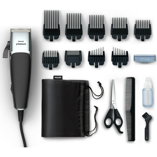 Philips Norelco Hair Clipper 5000, HC5100/40 - Hair and beard trim kit with  16 PCS. 