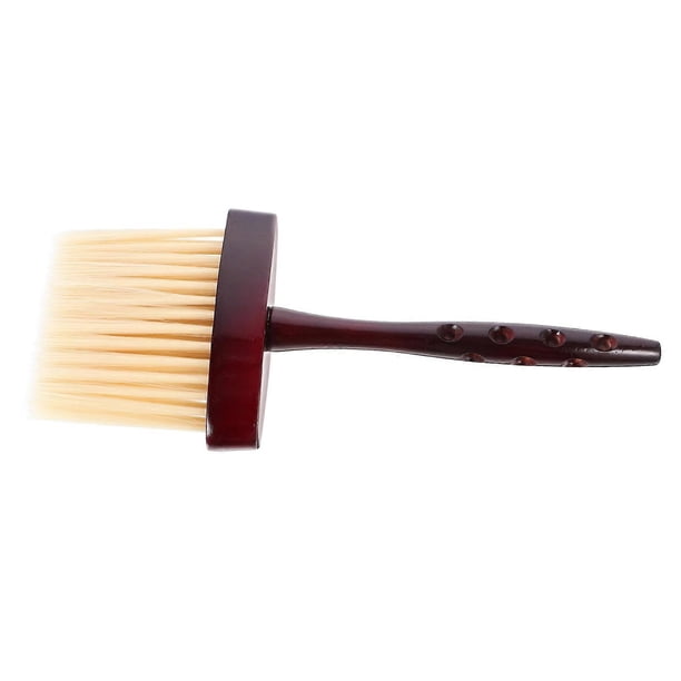 Cepillo plumero para el cuello de barbero con cerdas suaves y mango antideslizante para la limpieza después de un corte de pelo en el salón.