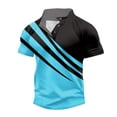 thumbnail image 5 of Summer Men'S Button Up Stand Up Collar Short Sleeved Shirt Casual Fashion Top2XL, 5 of 5
