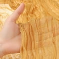 thumbnail image 3 of Unique Bargains Solid Color Table Runner Crinkle Fabric Table Banner (6 Count) Yellow 35"x71", 3 of 6