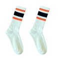 thumbnail image 3 of New Women Men Striped Socks Soft Breathable Crew Socks Casual Slouch Athletic Matching Socks, 3 of 4
