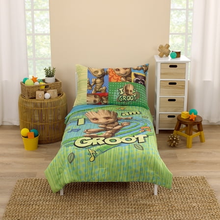 Marvel Guardians of the Galaxy I Am Groot 4 Piece Toddler Bed Set