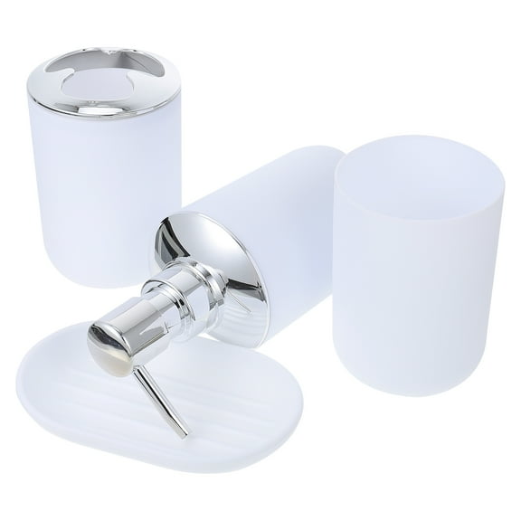 2 Sets Bath Accessories Bathroom Set Bathroom Sink Accessories 17x6.5cm White