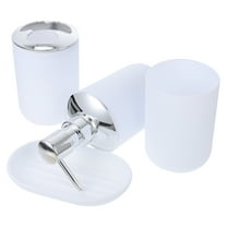 2 Sets Bath Accessories Bathroom Set Bathroom Sink Accessories 17x6.5cm White