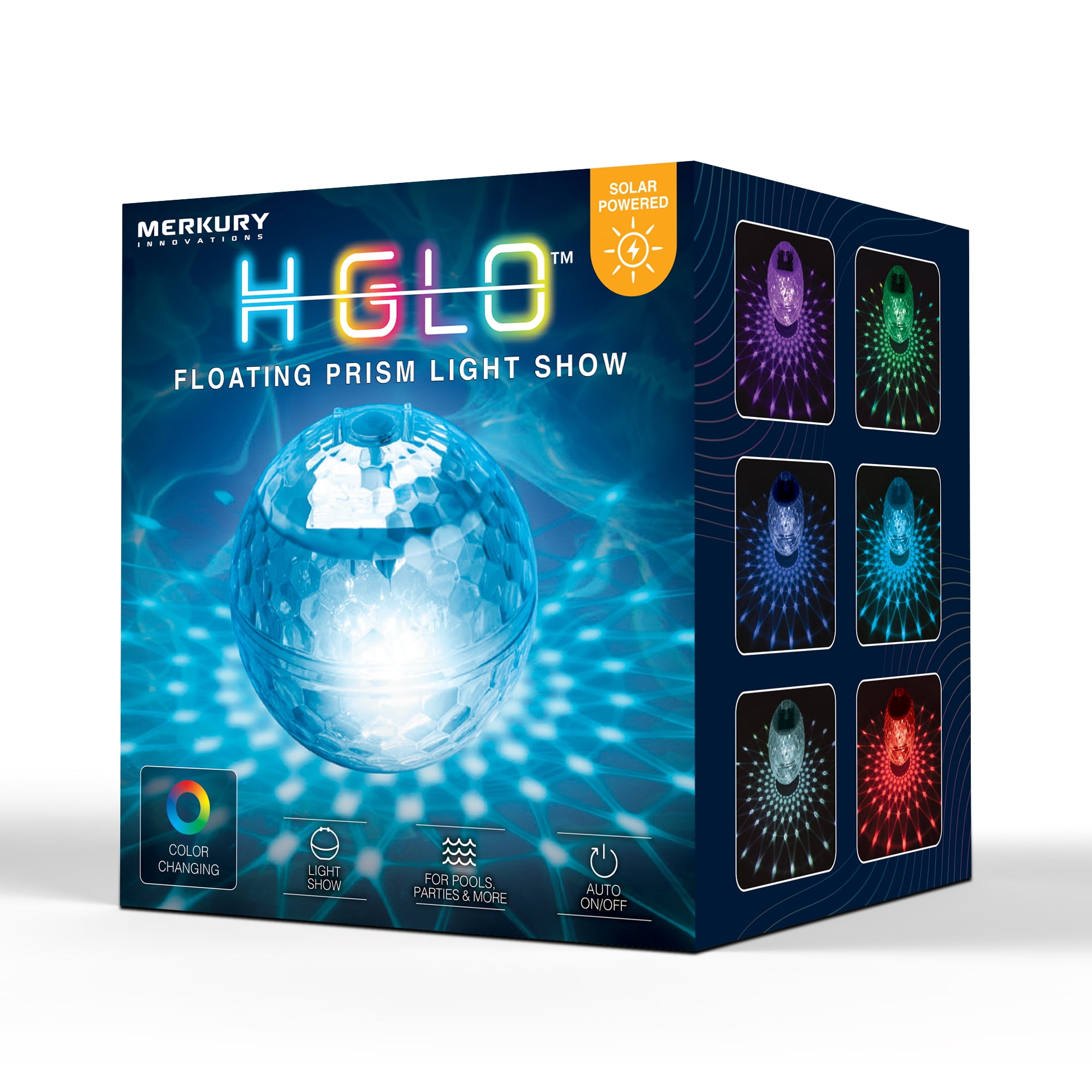 Merkury Innovations H2GLO Solar-Powered Floating LED Prism Pool