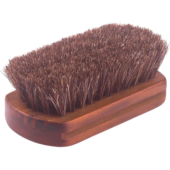 LAMIRO Wooden Horse Hair Shoe Brush and Leather Shine Brush Set Suede Cleaning Brush for Shoe Care