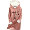 thumbnail image 2 of Byworldtasic Womens Hoodies Women's Plus Size Oversized Long Hoodie Butterfly Print Fleece-Lined Top Lounge Hoodie Sweatshirts, 2 of 3