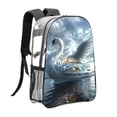 thumbnail image 3 of Honeii Fantasy Swan Yacht Design Print Clear Backpack Heavy Duty Transparent Bag 17" See Through BookBag for Women Men Adults Work Festival Sports Travel, 3 of 7
