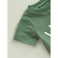 thumbnail image 5 of Inevnen Infant Boy Summer Clothes Suits Letter Print Short Sleeve Crew Neck T-Shirts and Elastic Waist Shorts 2Pcs Set, 5 of 7