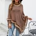 thumbnail image 6 of Lovskoo 2024 Womens Cape Winter Warm Coat Faux Fur Trim Shawl Cloak Sleeveless Elegant Pullover Shawls Cape Khaki, 6 of 8