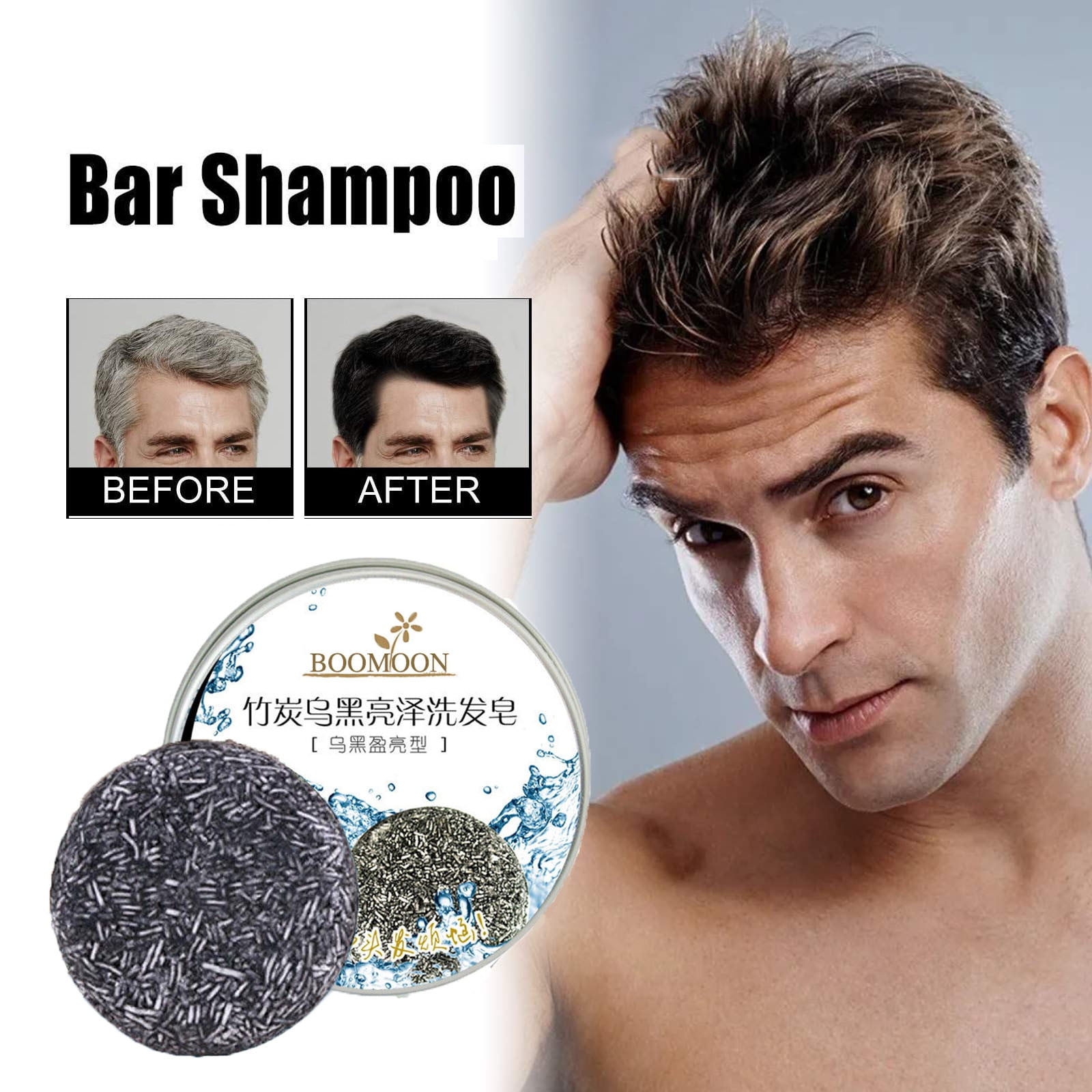SDJMa Hair Darkening Shampoo Bar, Shouwu Darkening Shampoo Bar for Gray Hair, Blackening Shampoo